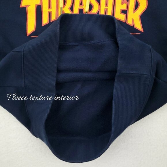 Thrasher Skateboard Magazine Fleece Hoodie Authentic Men's Large Flames Logo - Picture 5 of 13